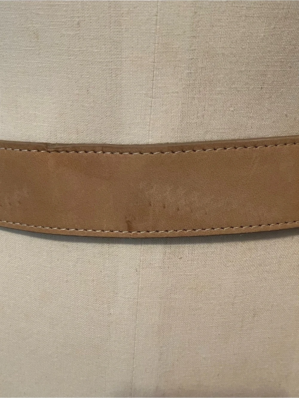 VTG Abercrombie & Fitch Women’s Tan Brown Leather Belt Brass Buckle Sz.L Preppy